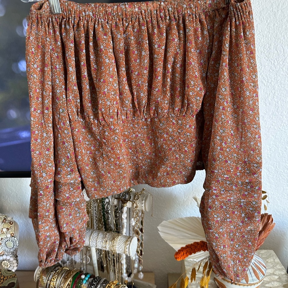 Astr Floral Off-Shoulder Top